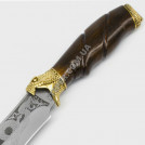 Нож эксклюзивный ручной работы "Змея" с литьём, кожаные ножны
