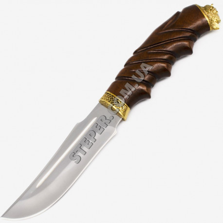 Нож эксклюзивный ручной работы "Зубр" с литьём, кожаные ножны