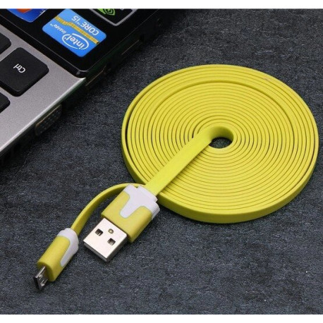 Кабель micro USB X38 резиновый, плоский 2м