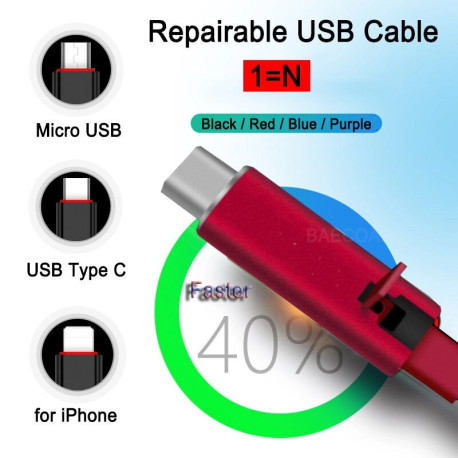 Зарядний дата кабель, що відновлюється, для Lighting usb 1,5 m Reborn
