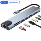USB розгалужувач для MacBook Type-C на 8-Port USB TypeC 3.0 Mini Hub SD, TF, RJ 45