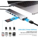 USB розгалужувач для MacBook Type-C на 8-Port USB TypeC 3.0 Mini Hub SD, TF, RJ 45