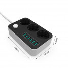 Мережевий подовжувач SE3631 3 розетки 6 USB 1.6 м