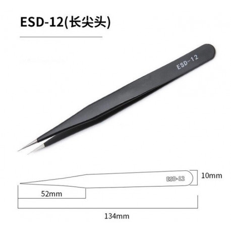 Антистатический пинцет ESD-12