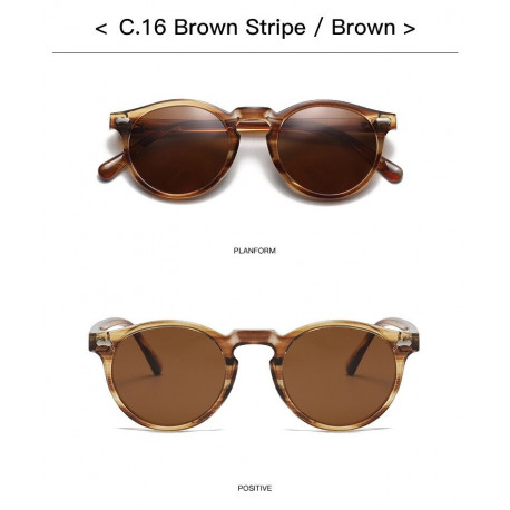 Сонцезахисні окуляри поляризаційні ретро Zolman C. 16 Brown Stripe/Brown