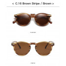 Солнцезащитные поляризационные очки ретро Zolman C. 16 Brown Stripe/Brown