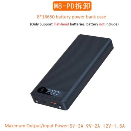 Корпус коробка Fashion Power Bank 18650х8 M8-PD із швидкою зарядкою