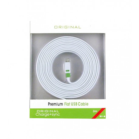 Шнур кабель Premium Flat USB 3m для Iphone