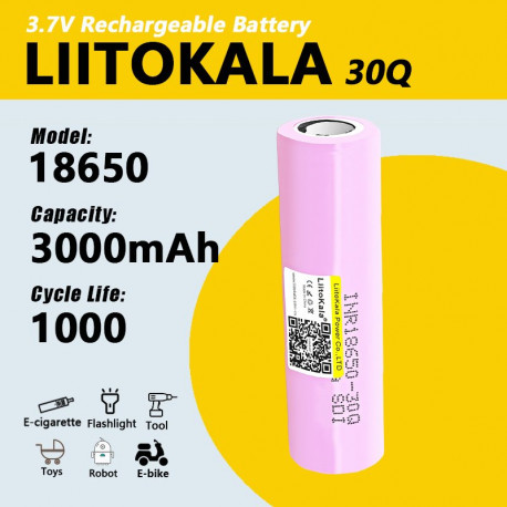 Аккумулятор LiitoKala Lii-30Q 18650 3000mah (без пиптика) оригинал