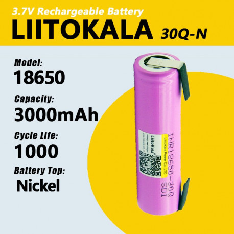 Аккумулятор LiitoKala Lii-30Q-N 18650 3000mah с контактами для пайки оригинал