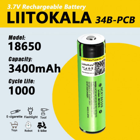 Аккумулятор LiitoKala 34B-PCB 18650 3400mah оригинал