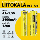 Акумулятор LiitoKala USB-T36 AA 1.5V 2400mAh оригінал