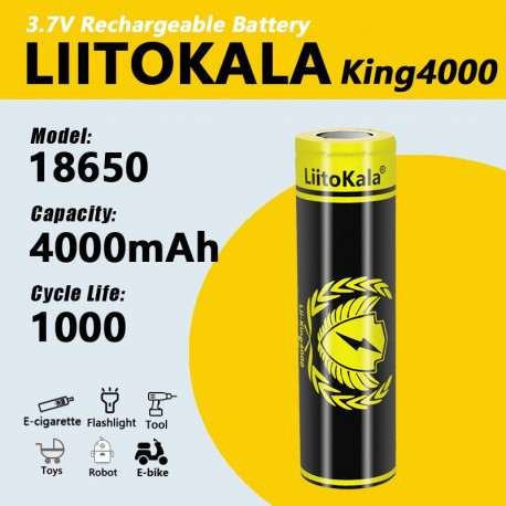 Аккумулятор LiitoKala King4000 18650 4000mah (без пиптика) оригинал