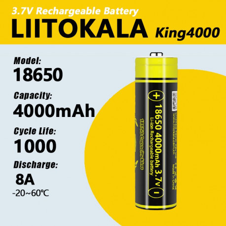 Аккумулятор LiitoKala King4000-JT 18650 4000mah оригинал