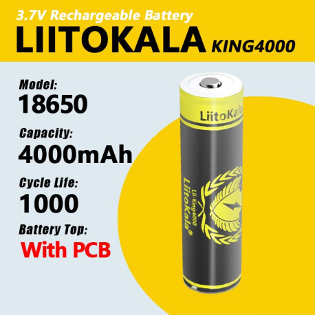 Аккумулятор LiitoKala King4000-PCB 18650 4000mah оригинал