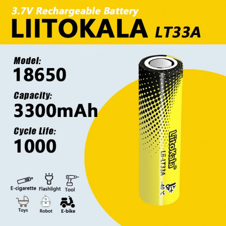 Акумулятор LiitoKala LT33A 18650 3300mah (без пiптика) оригінал
