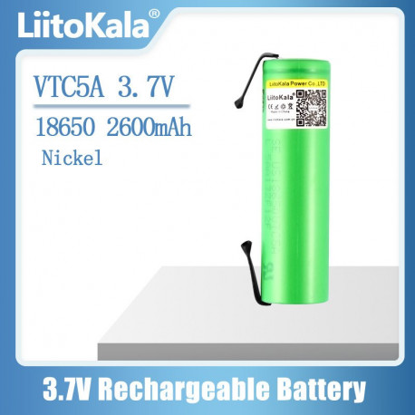 Акумулятор LiitoKala VC5A-N 18650 2600mah з контактами для паяння оригінал