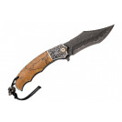 Ніж складний DG 301 laminated wood (дамаск)