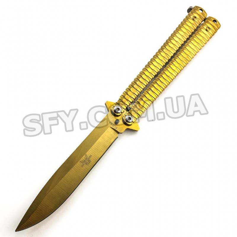 Ніж-метелик "Benchmade" 813 золотий